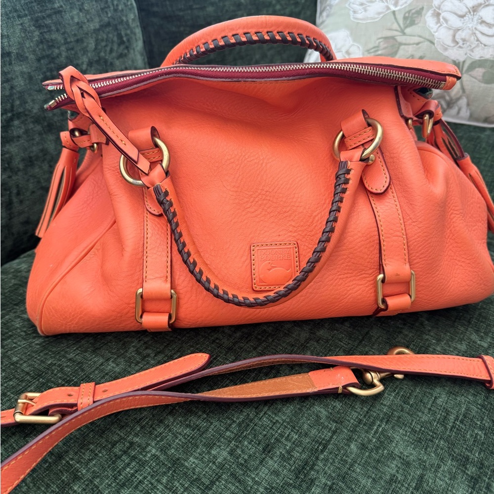 Dooney & Bourke Florentine large salmon Satchel with strap